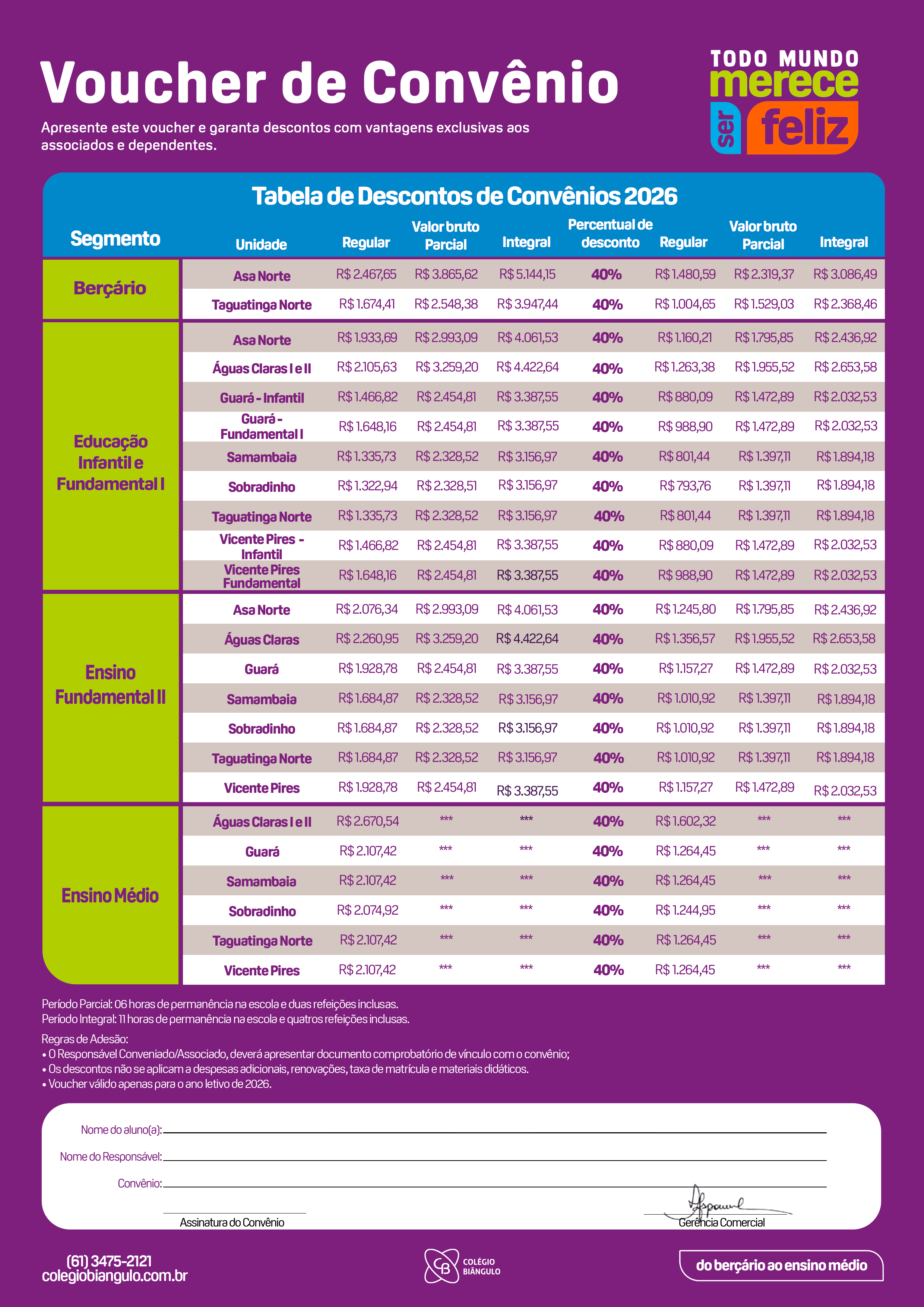 Colegio BIANGULO - Voucher 2026 para Associados AGEPOL
